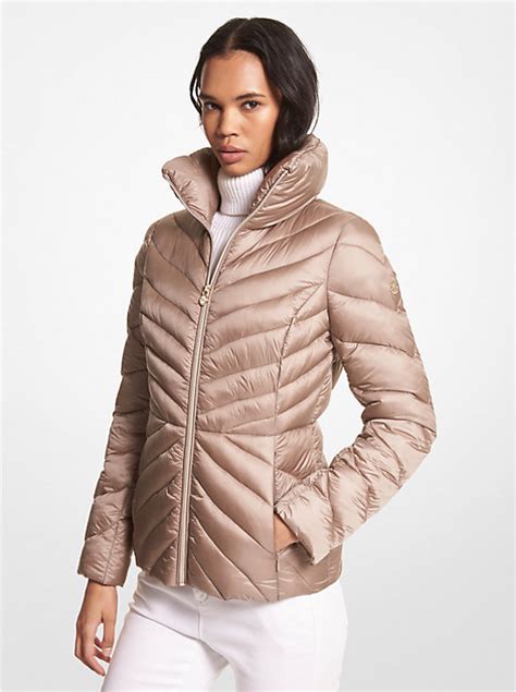 michael michael kors ciré quilted puffer jacket|Michael Kors women's puffer jacket.